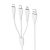 T-PHOX Plus 3 Cable USB 3en1 MicroUSB /tipo-C /Lightning 3A 1.2m Blanc