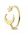 Anillo de oro amarillo 18k Luna y Estrella. Luna de 10mm. Estrella de 6mm