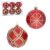 SET 6 UDS BOLA NAVIDAD rojo 8 CM.